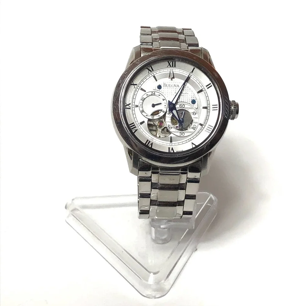 Bulova BVA Automatic Self Winding 21 Jewel  Men Watch Clear Exhibition Caseback